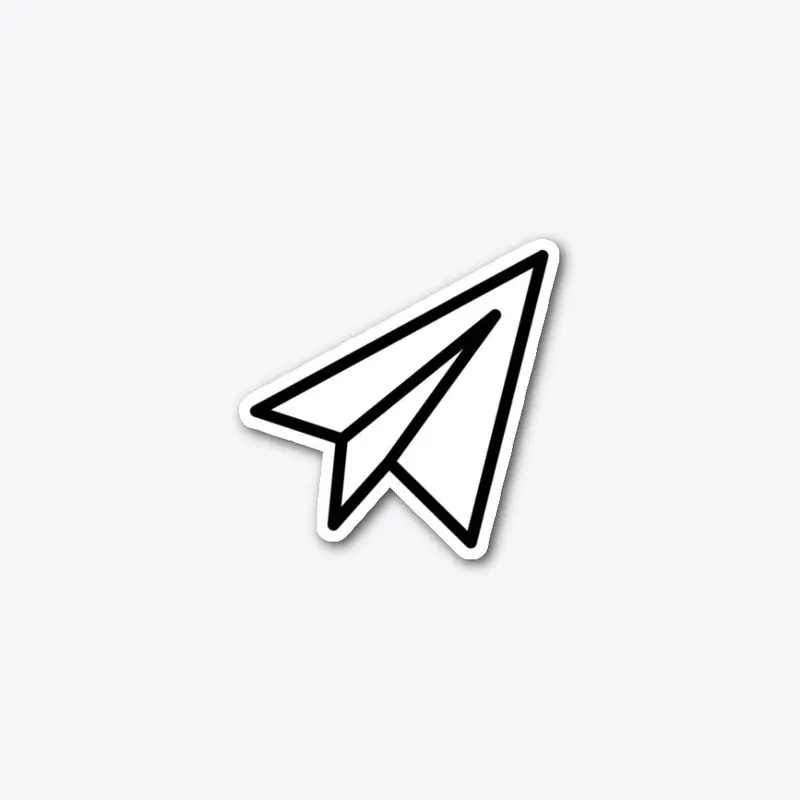 Paper Plane Sticker - Black